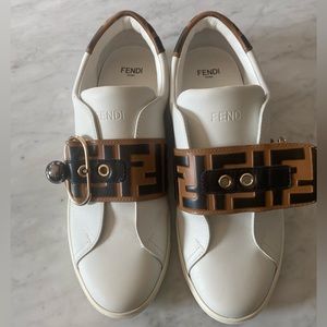Fendi Pearland Logo Slip-On
Sneaker (Women) White/Brown 37